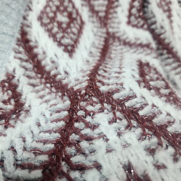 Roxy All Over Again Oversized Diamond Knit Sweater Cardigan Size Med - Picture 3 of 10